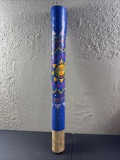 Vtg Wood Cactus Handpainted Rainstick Rain Stick Shaker Rhythm Music Percussion