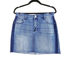 Pacsun Blue Two Toned Raw Hem Denim Jean Mini Skirt Size 27 NWT