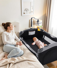 5 in Baby Crib,Bedside Sleeper Bassinet,Pack and Play with Bassinet and Changin