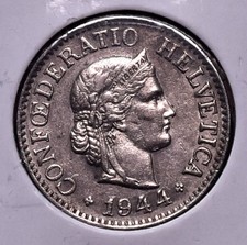 SWITZERLAND ~ 1944 - 10 Rappen Coin~ Nice Coin ~ *K613