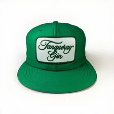 Vintage Tanqueray Gin Hat Snapback Green Cap w/ Large Patch, Louisville Mfg. Co.