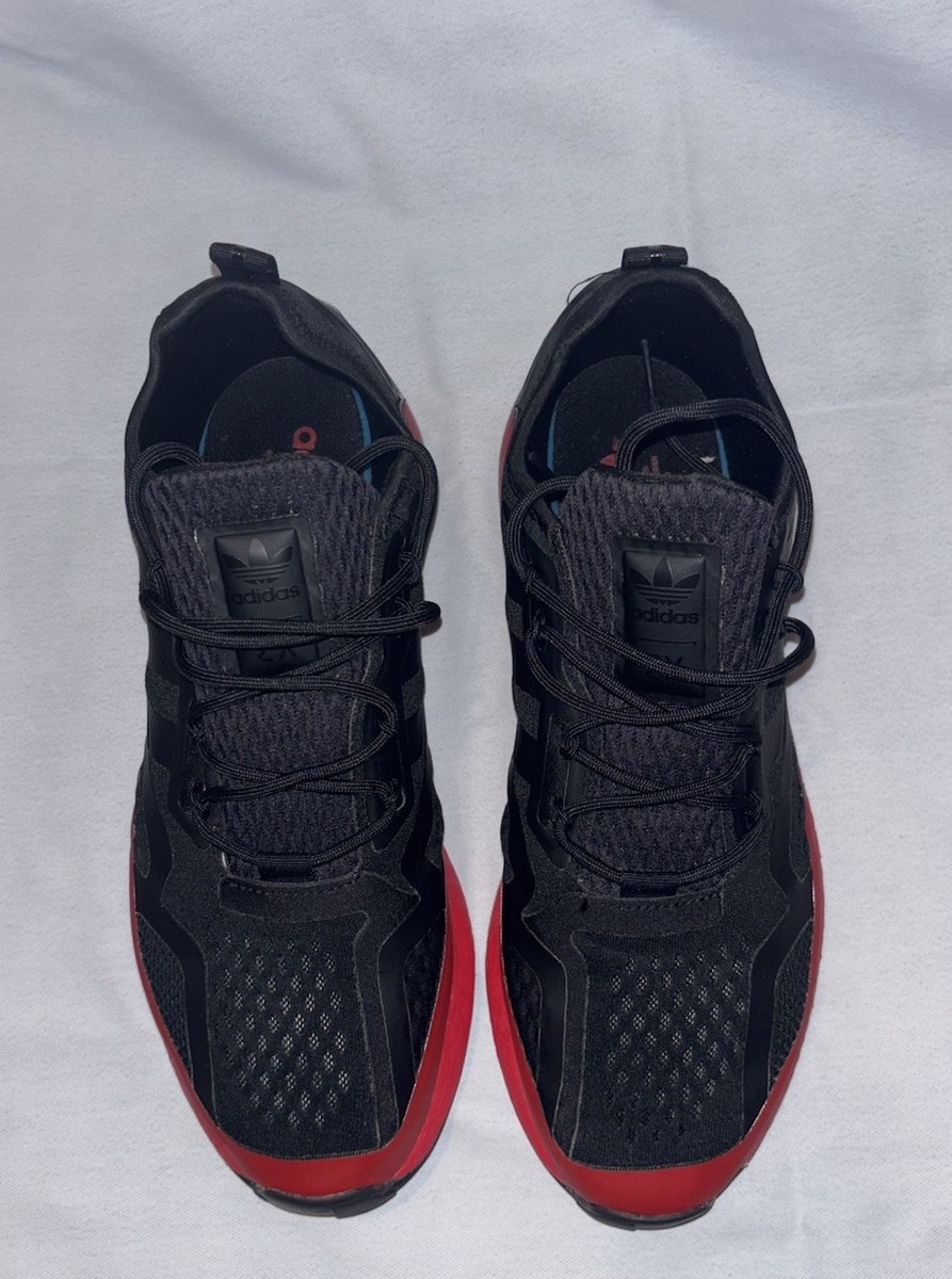 adidas ZX 2K Boost Black Red Low Top Men's Athletic Sneakers