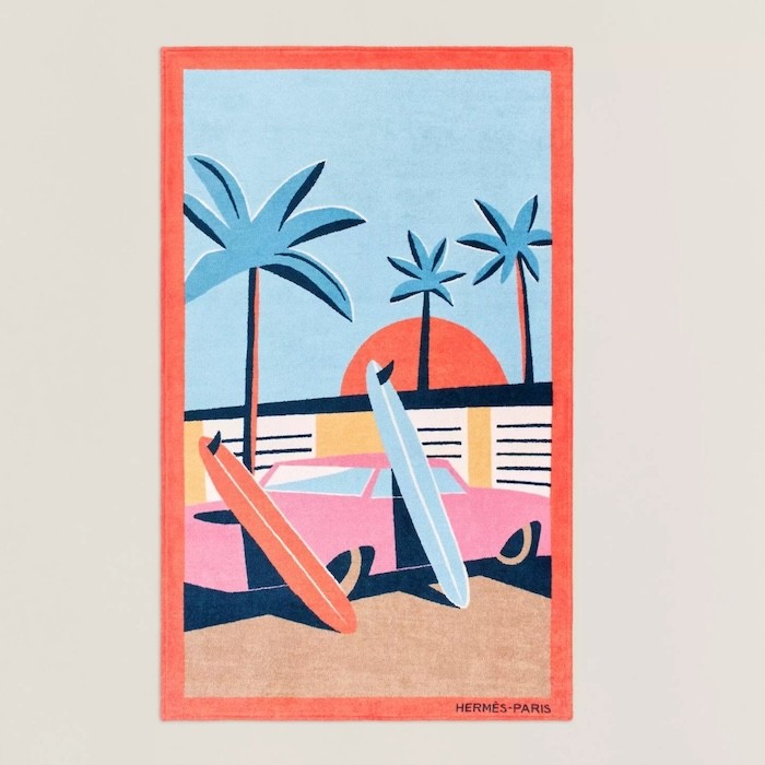 Hermes Beach Bath Towel Apres la Vague Surf Floor Mat Blanket