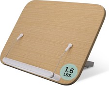 Foldable Adjustable Wood Book Stand - Hands Free Portable Holder for Reading