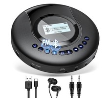 ARAFUNA Portable CD Player Bluetooth with FM Radio, 2000mAh Rechargeable CD Play