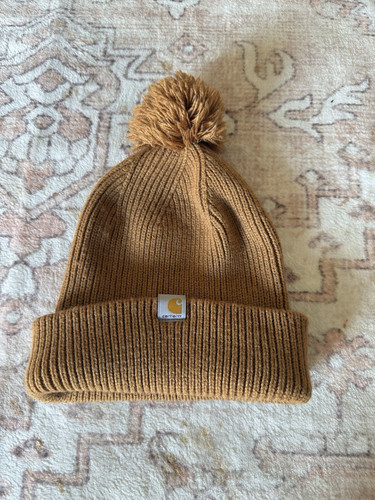 WOMEN'S KNIT POM-POM CUFFED BEANIE - Picture 1 of 2