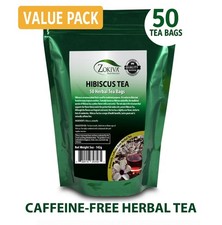 Hibiscus Tea 50 Bags Herbal Caffeine-Free Value Pack Great Flavor Zokiva