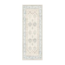 Ruggable 2'x7' Washable Bridgerton Crown Affair Opal Runner Rug Ivory/Blue