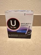 U by Kotex Unscented Security Tampons Regular 16 Count  NEW SEALED HTF