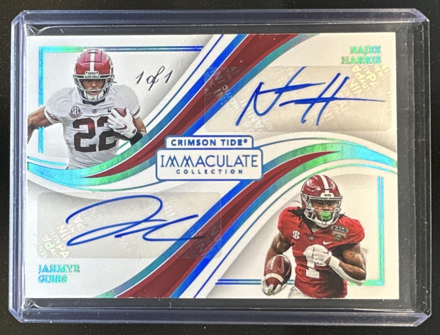 2023 Immaculate Collegiate Najee Harris Jahmyr Gibbs Dual Auto Platinum #1/1