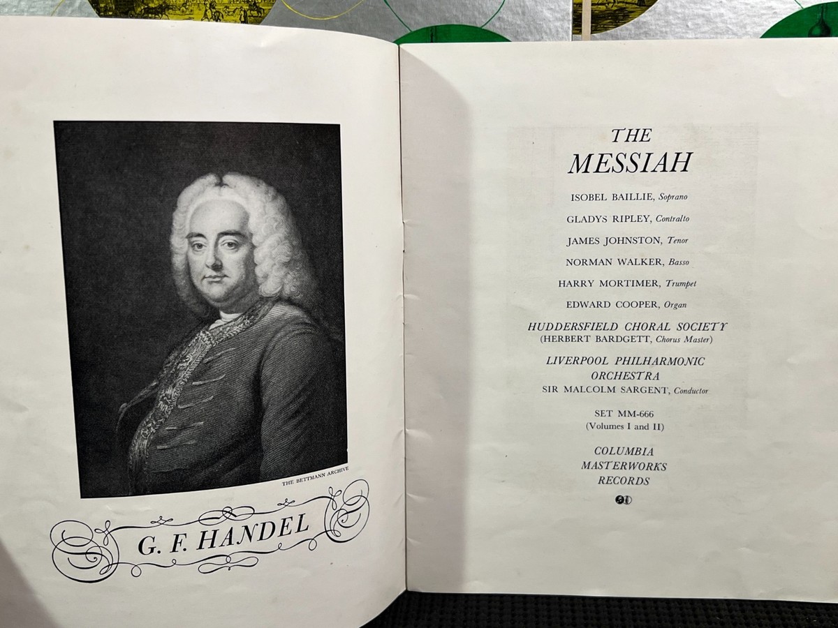 HANDEL The Messiah 78rpm 12-inch LP Box Set COLUMBIA MM-666 MONO