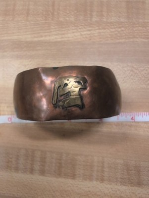 Vintage Beaten COPPER & BRASS CUFF BRACELET 
