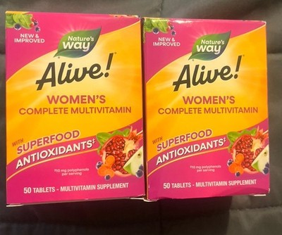 Nature s Way Alive Women s Complete Multivitamin 50 Tablets Lot of 2 Exp 2027