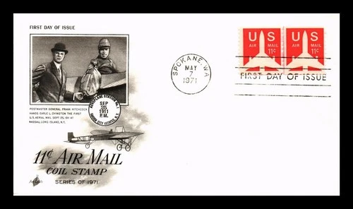 DR JIM STAMPS US COVER AIR MAIL 11C COIL FIRST DAY ISSUE ARTCRAFT CACHET
