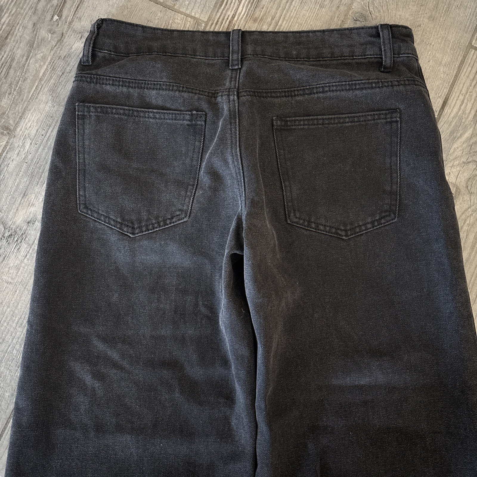 Edikted BLACK Washed Low Rise Jeans Wide Leg Denim Women SMALL NEW WO TAG image 7