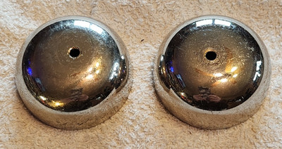 2.5'' NICKLE PLATED BELLS  FROM UNBRANDED WOODEN PHONE MADE IN BELGIUM 1940'S