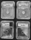 (4) 1 Gram Silver Egyptian Montu Antiqued ICG-MS70