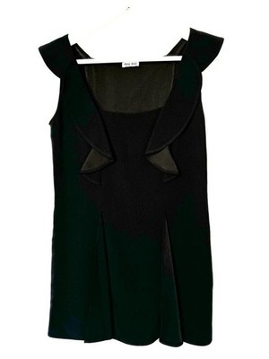 Schwarzes ärmelloses Rüschen-Top von Miu Miu Größe UK6 *sehr guter Zustand*
