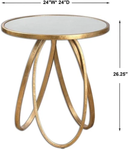Stylish Gold Montrez Accent Table by  - Perfect for Any Space - Picture 3 of 8