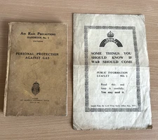 1938 Air Raid Precautions Handbook No.1 & 1939 Civil Defence Leaflet WW2 Genuine