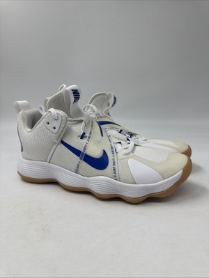 Nike React Hyperset Volleyball Sneakers White Blue CI2956-140 Women's Size 12