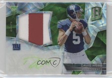 2017 Panini Spectra Rookie Neon Green Prizm 40/50 Davis Webb #206 Patch Auto v1x