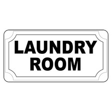 Laundry Room Black Retro Vintage Style Metal Sign - 8 In X 12 In With Holes