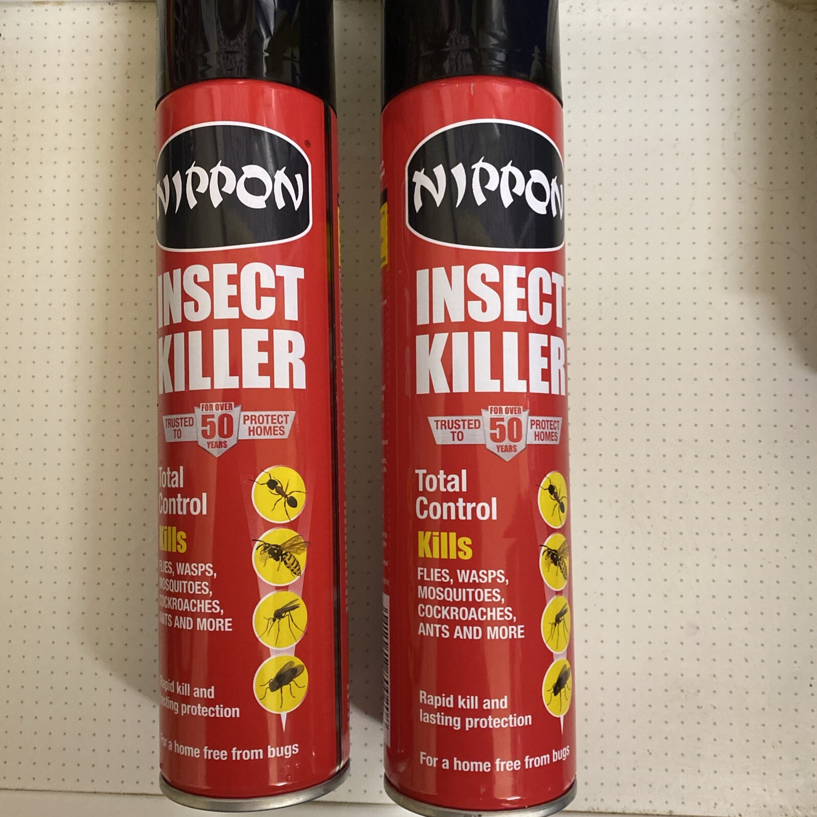 Nippon Total Control Insect Killer 300ml Aerosol - Kills Flies,Wasps, etc . X 2
