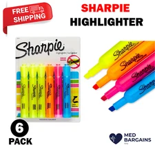 SHARPIE Accent Tank-Style Highlighters 25876 Assorted Colors - 6 Pack