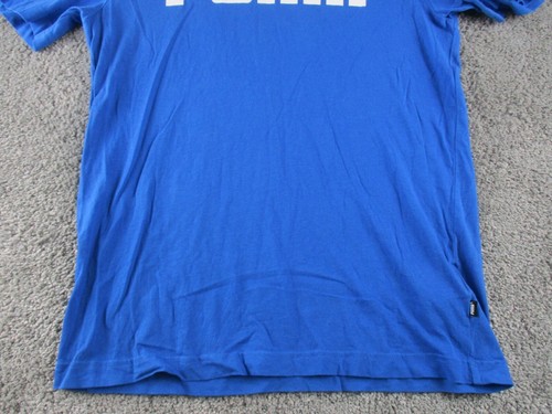 Puma T Shirt Small Round Neck Cotton Short Sleeve Athleisure Blue - Picture 3 of 15