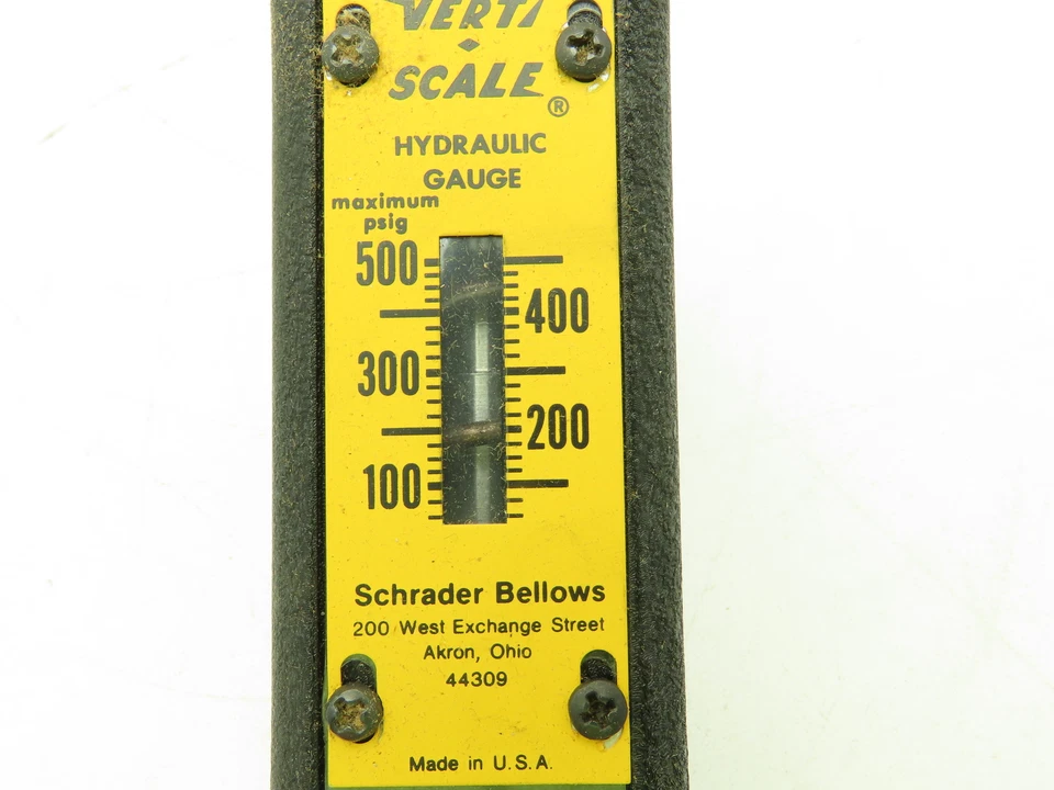 Schrader 605-0010 Upright Hydraulic Gauge Vertical Scale 100-500PSI LOT OF 3 - Image 4 of 4