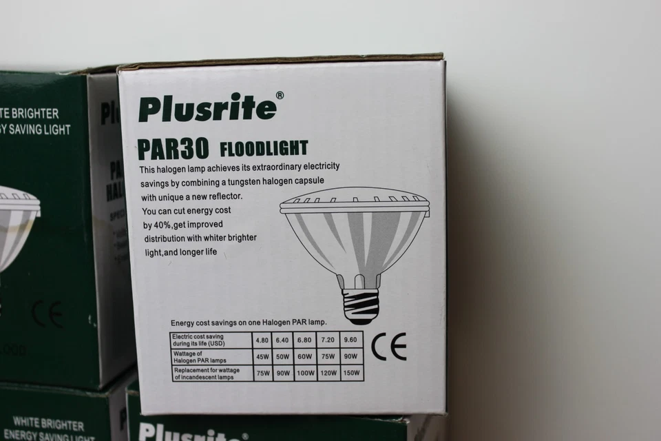 (x4) PLUSRITE 75w PAR30/FL FLOOD LAMP BULB - 130v  *NEW OPEN BOX* Bright White - Image 2 of 4