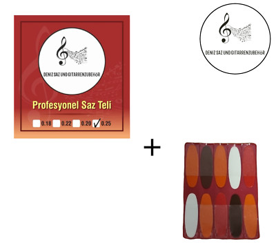 Profesyonel Divan Saz Teli 0.25 Tel + Erdal Erzincan Mizrap Canta