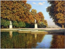 Paris Autumn Park Statues Fountain Tile Mural Kitchen Wall Backsplash Ceramic