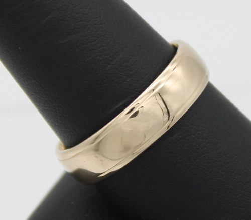 14KT YELLOW GOLD 5.75MM HIGH POLISH LINED DESIGN WEDDING BAND SIZE 11 - Picture 2 of 10