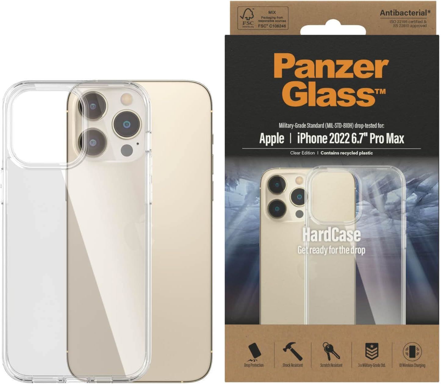Panzer Glass Military Grade Standard Hard Case for iphone 14 Pro Max Clear -0404