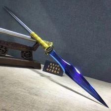 HUNTING FIGHTING SPEAR SPEARHEAD SWORD STRONG BLUE MANGANESE STEEL LONG SPEAR