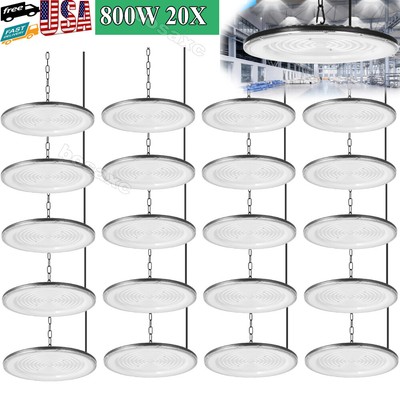 20 Pack 800W UFO LED High Bay Light Warehouse Industrial LED Shop Light Fixture