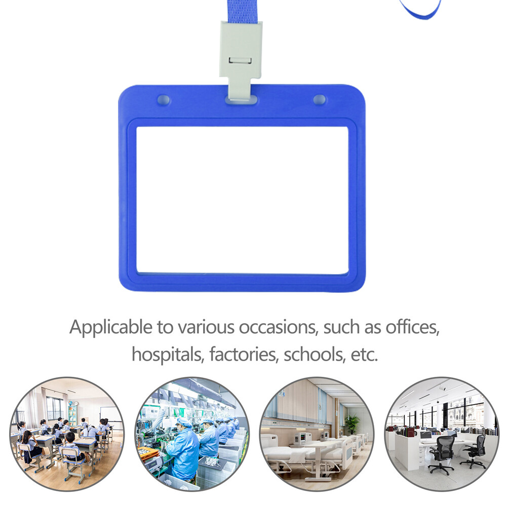 Double Sided ID Card Protector Waterproof Name Badge Holder (Dark Blue) eBay