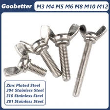 Steel Butterfly Wing Screw Bolt Thumb Screws Bolts Metric M3 M4 M5 M6 M8 M10 M12