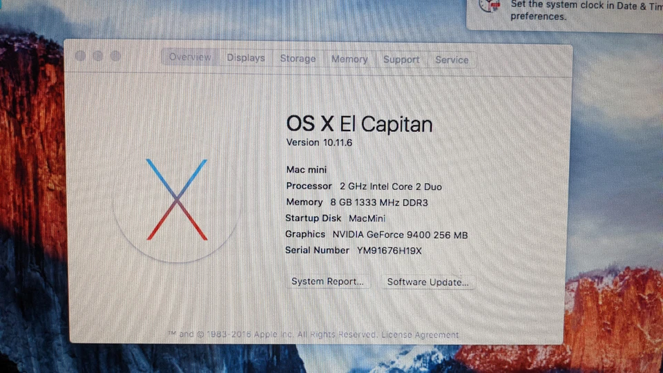 Apple Mac Mini A1283 Core 2 2.0Ghz 128GB SSD 8GB RAM MB463LL/A 2009 El Capitan - Image 3 of 4