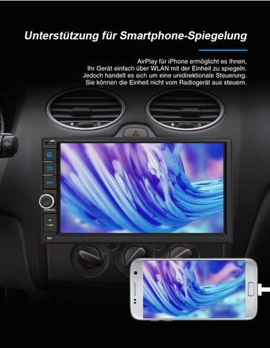 Pumpkin 7" Android 13 Autoradio Doppel DIN GPS Navi 4GB 64GB Bluetooth WiFi DAB+ - Bild 14 von 24