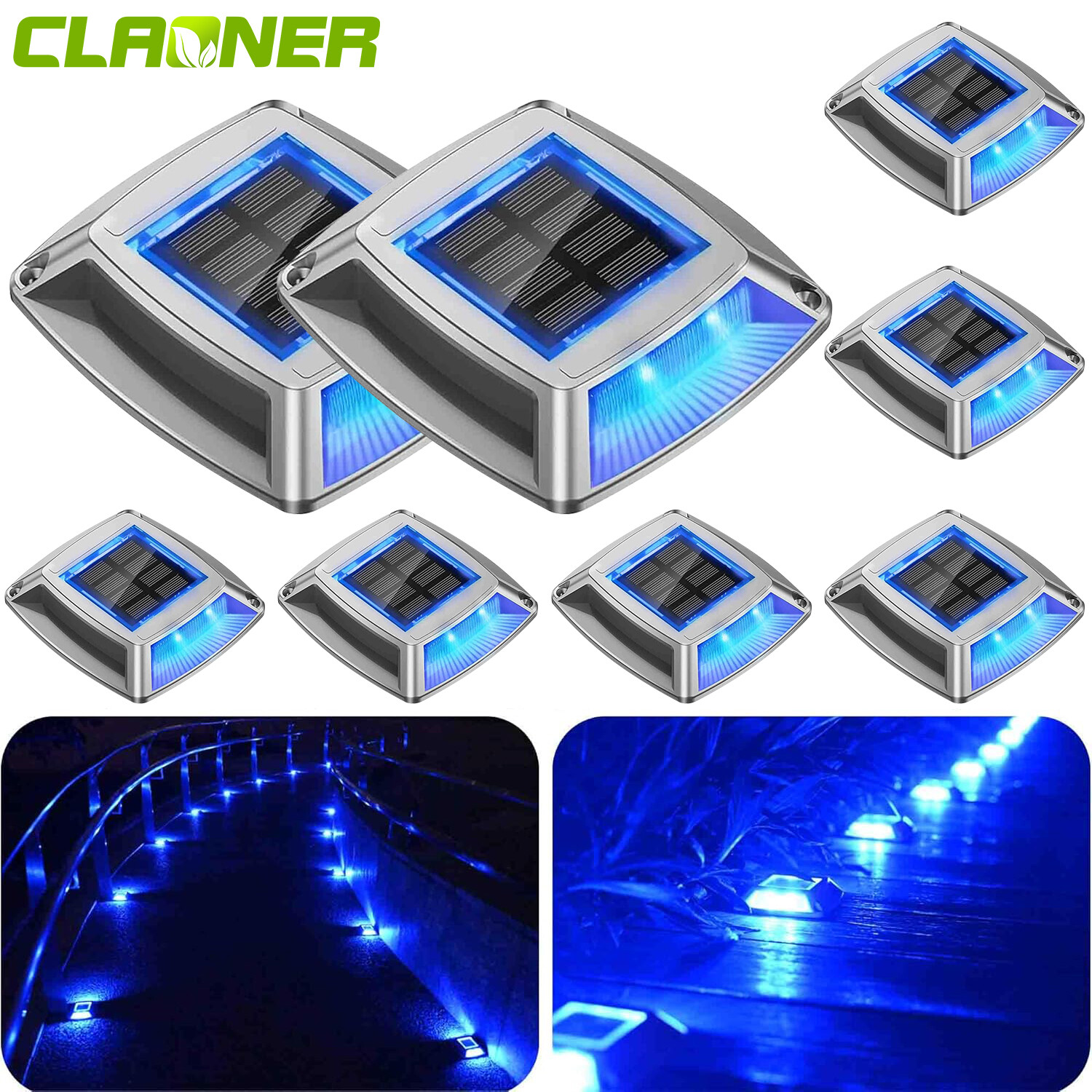 LED Outdoor Solar Deck Lights Stair Step Garden Pathway Waterproof Fence Lamp