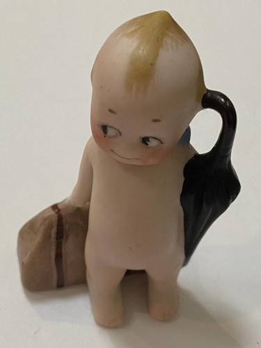 Rose O'Neill Kewpie Antique Bisque Doll Set 2 Size TRAVELER, Orig Sticker 1913 - Picture 6 of 12