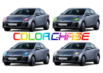 Color Chasing LED Headlight Flow Halo kit for Mazda 3 10-13