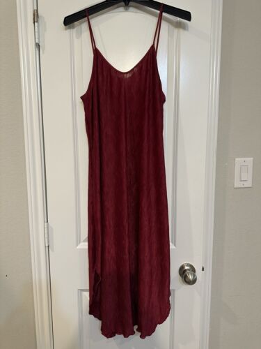 Womans Vintage Nightgown Slip Dress Alexandra Nicole Long Teal, size M, Red. - Afbeelding 1 van 16