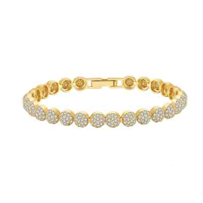14ct Gold vermeil 5.3mm Zircon Casting Bracelet Ladies Tennis Bracelet-7.5 inch