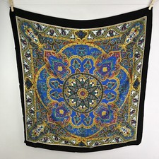 Vintage Baroque Art Red Black Blue 30" Square Scarf Polyester Headscarf