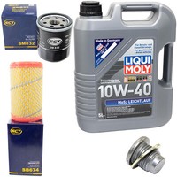 MotoröL Filter Set MOS2 10W40 5 Liter + ÖLablassschraube FüR Renault Clio Twingo