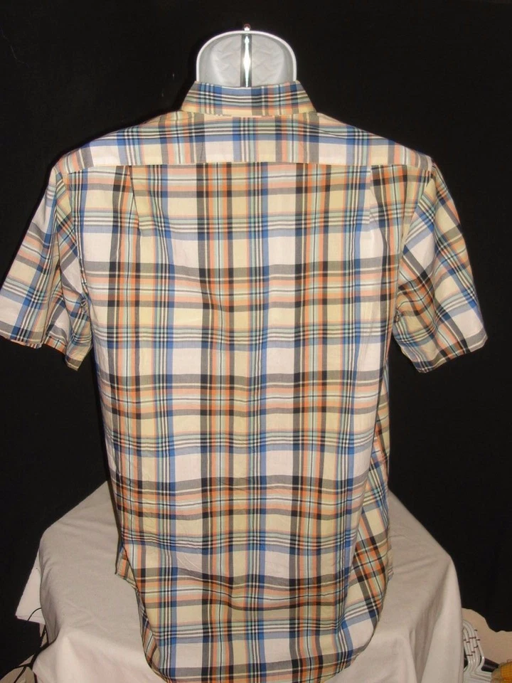 US POLO ASSN BROWN PLAID 100% COTTON S/S BUTTON FRONT SHIRT SZ. M - Image 4 of 4